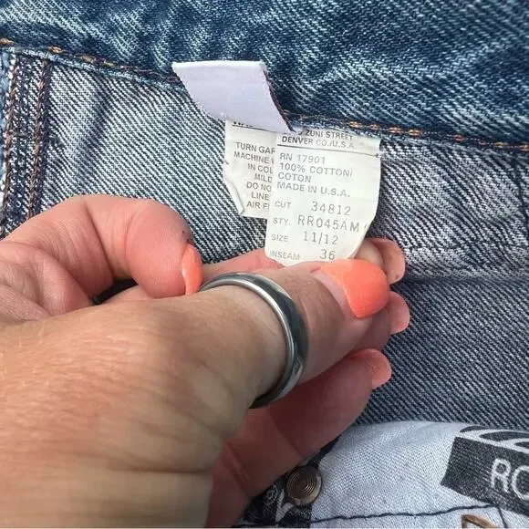 Vintage 90s Rockies high-rise wedgie cowgirl bareback western jeans taper ankle
